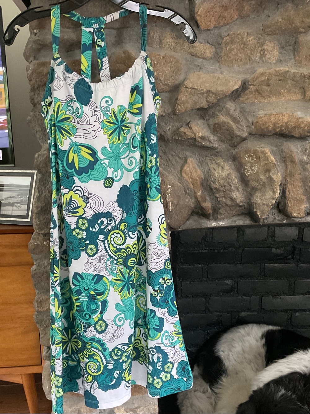 Prana Floral Bralette Dress in Teal, Green, White